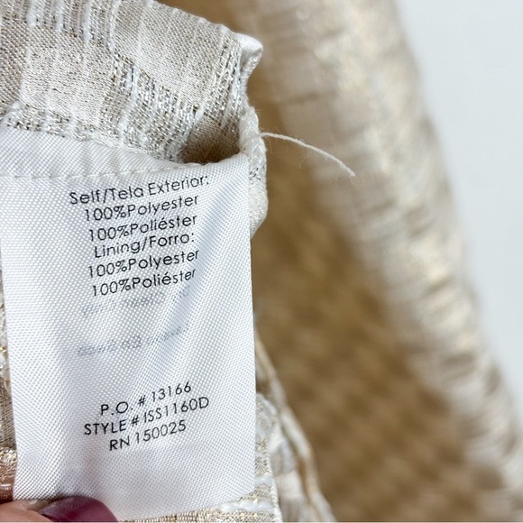 NWT Jacquie The Label Metallic Gold Puff Sleeve Babydoll Dress Sz L - Picture 12 of 12